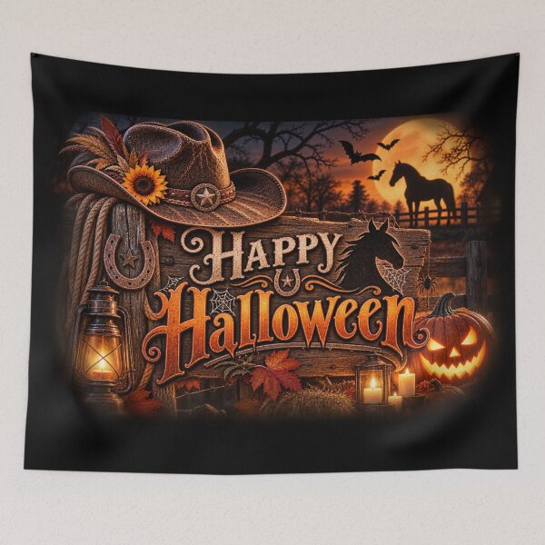 Item preview, Happy Halloween – Western Horse & Cowboy Country designed and sold by  QuarterHorseArt by Just my Studio.