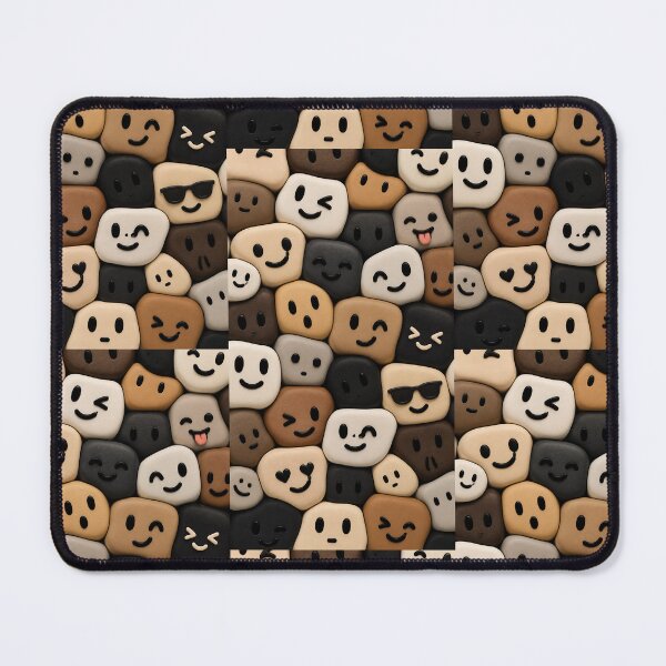 Item preview, Cute 3D Emoji Faces Aesthetic Phone Case – Neutral Brown & Black designed and sold by Ricomin.
