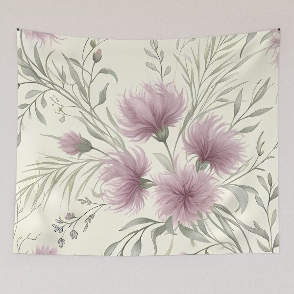 Item preview, Dusty Lavender Bush Thistle Soft Botanical Pattern designed and sold by Studio BC.