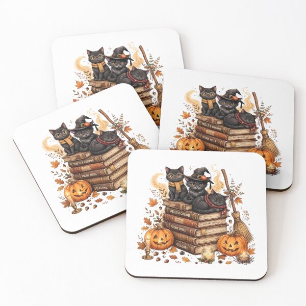 Item preview, Cute Black Witch Cats Halloween Books | Spells & Charms Autumn Rituals Cozy Witchy designed and sold by Mittu96.