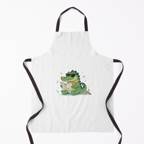 Item preview, Cute Crocodile Reading Book Wearing Black Sunglasses Cartoon Illustration designed and sold by asep edward.