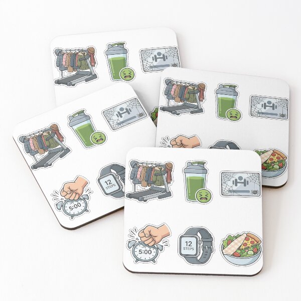 Item preview, New Year Fitness Resolution Fails Sticker Pack - Funny Gym Set designed and sold by SimpleP.