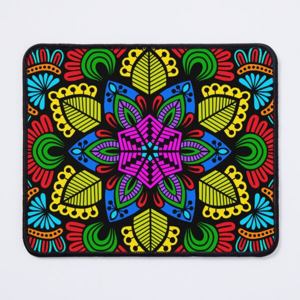 Item preview, Neon Cyber Glow Psychedelic Geometric Mandala designed and sold by FioreDiCiliegio.