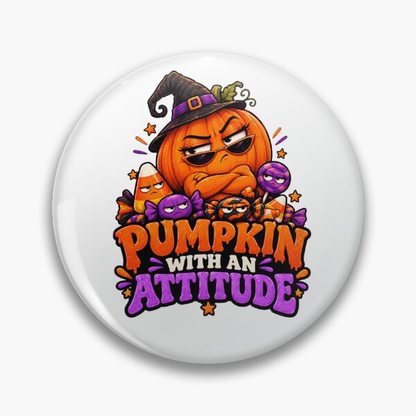Item preview, Pumpkin With an Attitude Halloween Design, Sassy Pumpkin and Candy, Funny Halloween Shirt designed and sold by Pixanova.