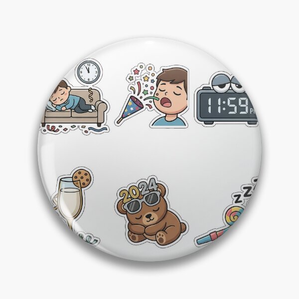 Item preview, New Year Countdown Sleepiness Sticker Pack - Party Nap Set designed and sold by SimpleP.