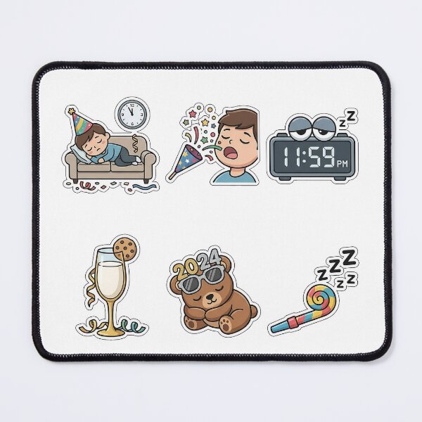 Item preview, New Year Countdown Sleepiness Sticker Pack - Party Nap Set designed and sold by SimpleP.