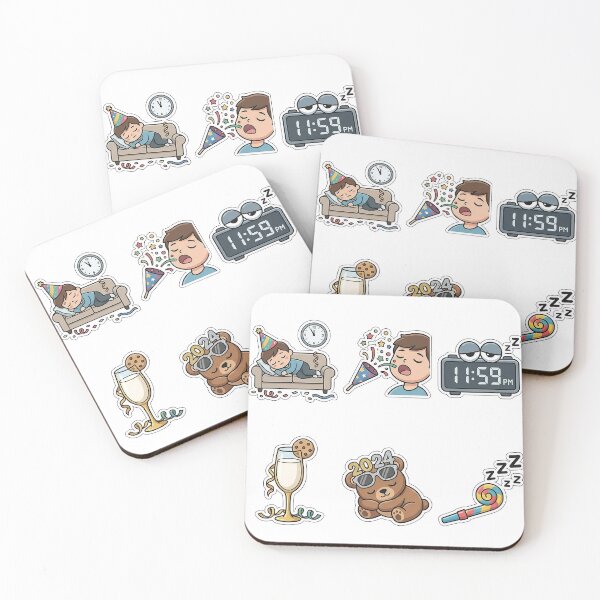 Item preview, New Year Countdown Sleepiness Sticker Pack - Party Nap Set designed and sold by SimpleP.