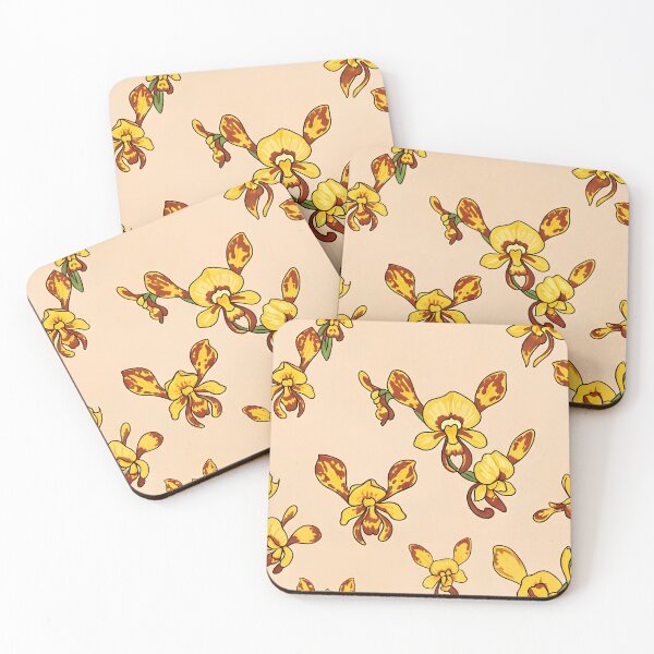 Item preview, Golden Donkey Orchid Wildflower Seamless Pattern designed and sold by Studio BC.