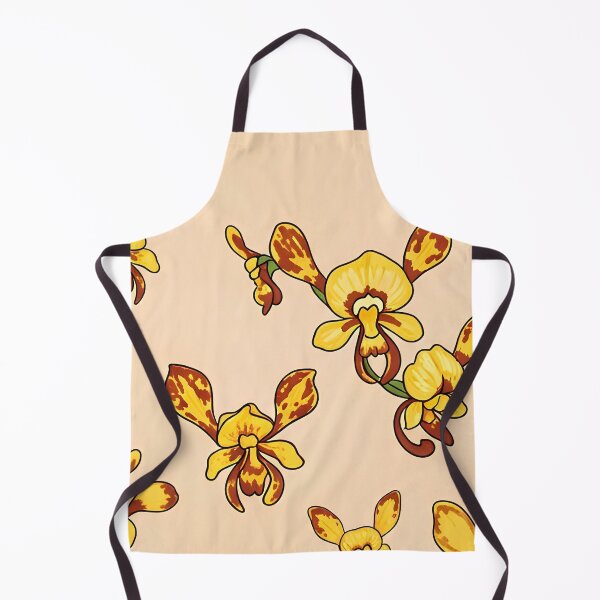 Item preview, Golden Donkey Orchid Wildflower Seamless Pattern designed and sold by Studio BC.