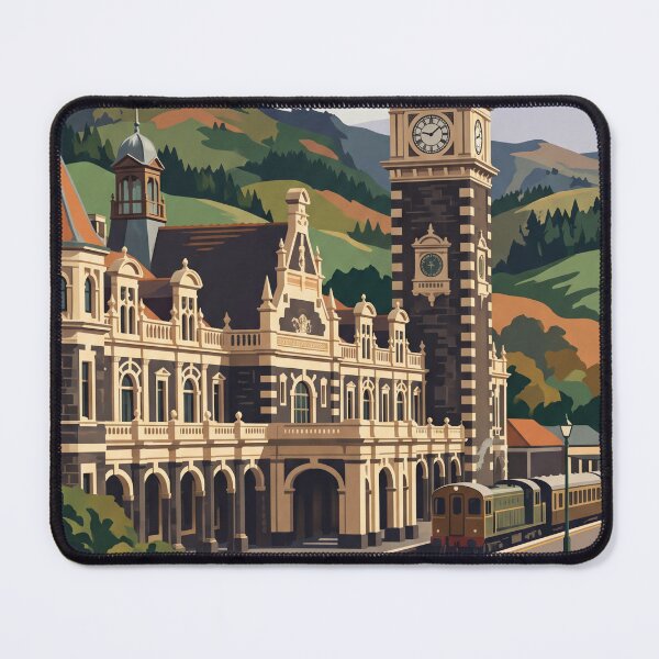 Item preview, Dunedin New Zealand Vintage Travel Poster – Otago Peninsula Larnach Castle Harbour Taiaroa Head designed and sold by Bomax121.