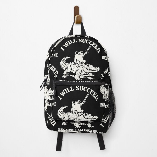 Item preview, I Will Succeed Because I Am Insane Funny Frog Riding Alligator Graphic designed and sold by gamoreRony.