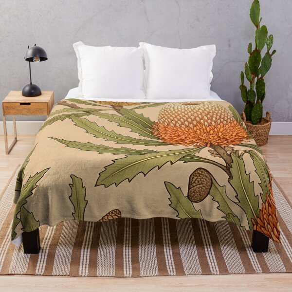 Item preview, Amber Banksia Cones Vintage Botanical Repeat  designed and sold by Studio BC.