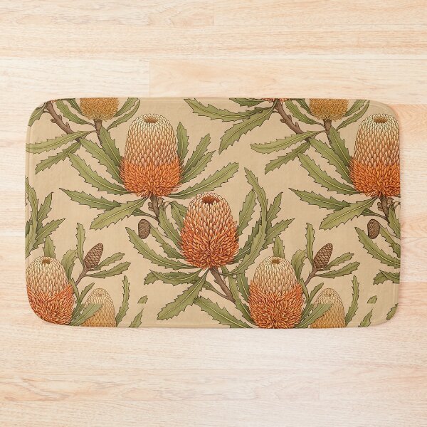Item preview, Amber Banksia Cones Vintage Botanical Repeat  designed and sold by Studio BC.