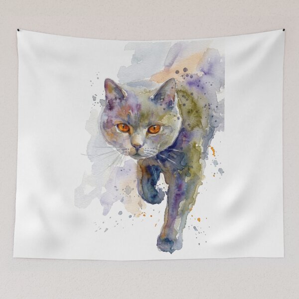 Item preview, British Shorthair, Olive Violet Walking Pose designed and sold by caracatita75.