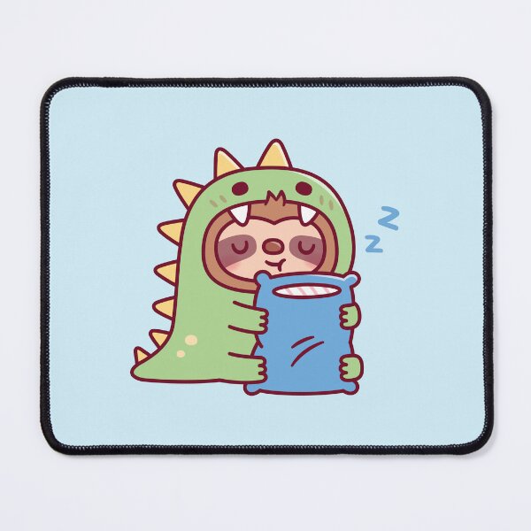 Item preview, Cute Sleepy Sloth In Dinosaur Costume Hugging Pillow designed and sold by rustydoodle.