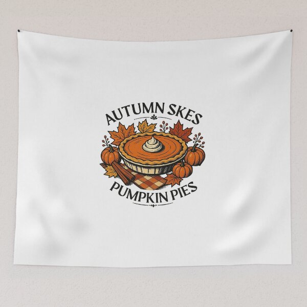 Item preview, Autumn Skies And Pumpkin Pies Cozy Fall Dessert Art designed and sold by Créative touche .