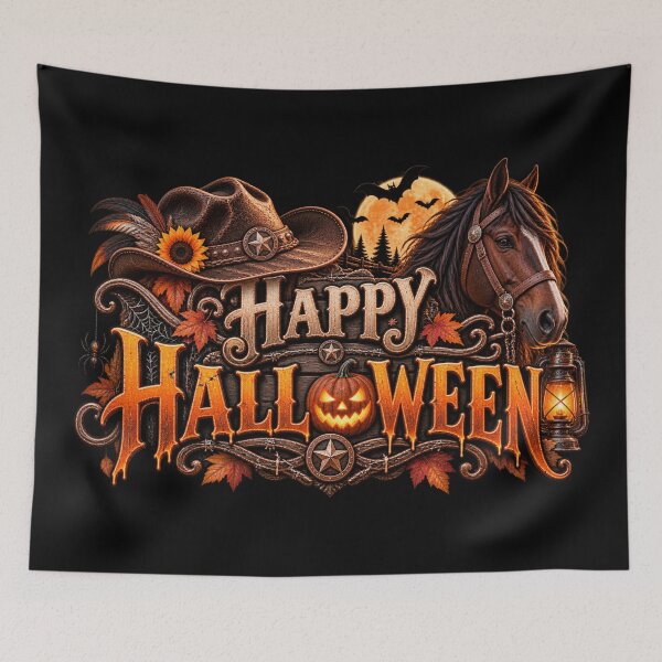 Item preview, Happy Halloween – Western Horse & Cowboy Style designed and sold by  QuarterHorseArt by Just my Studio.