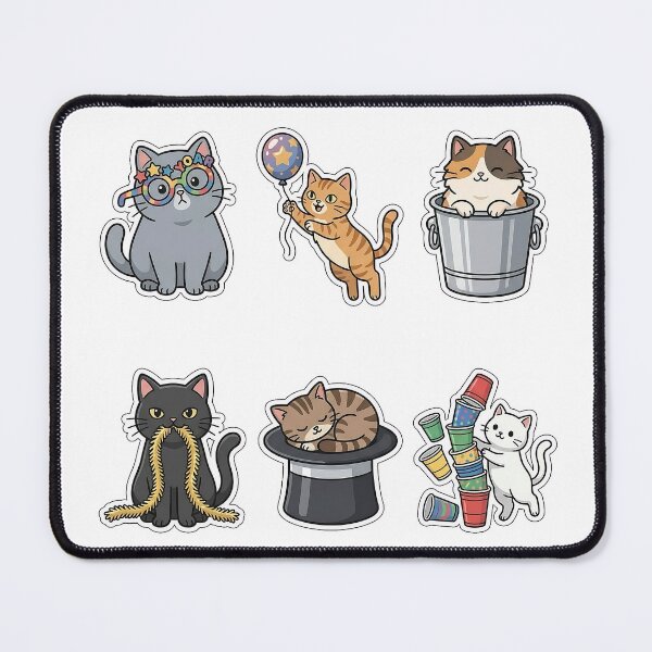 Item preview, Mischievous Cat New Year Party Crasher Sticker Pack - Feline Party designed and sold by SimpleP.