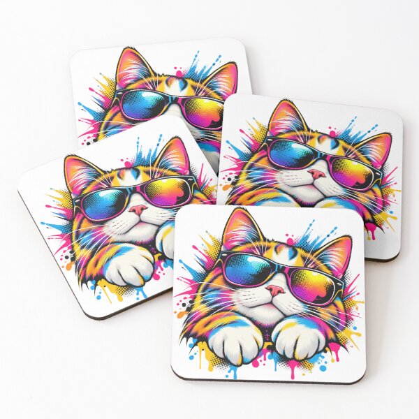 Item preview, Cute Kawaii Pop Art Cat T-Shirt | Adorable Colorful Kitty Cartoon Graphic designed and sold by UrbanStatic.