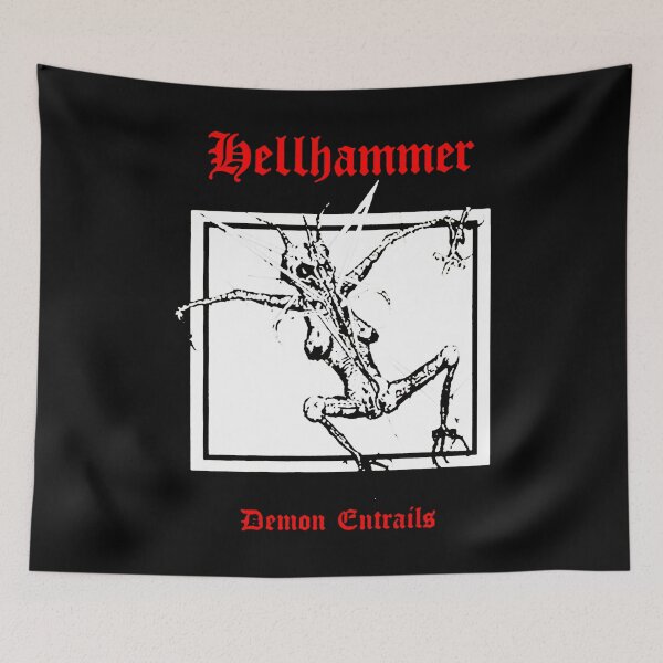 Item preview, Red Typography White Frame Death Metal designed and sold by MosiUniq.