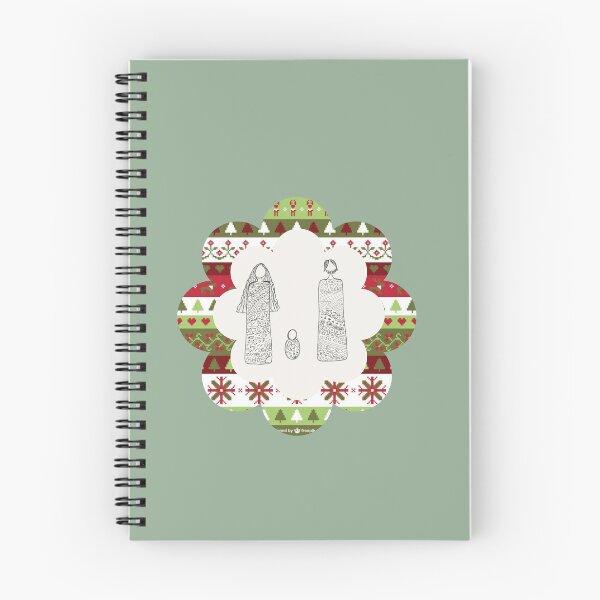 Item preview, Traditional Christmas Family Design with Winter Patterns & Scalloped Frame designed and sold by Liberarteprint.