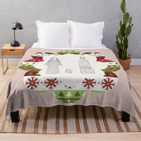 Item preview, Traditional Christmas Family Design with Winter Patterns & Scalloped Frame designed and sold by Liberarteprint.