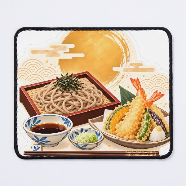 Item preview, Tempura Soba Sticker - Japanese Noodles with Gold Sun designed and sold by KeisJapan.