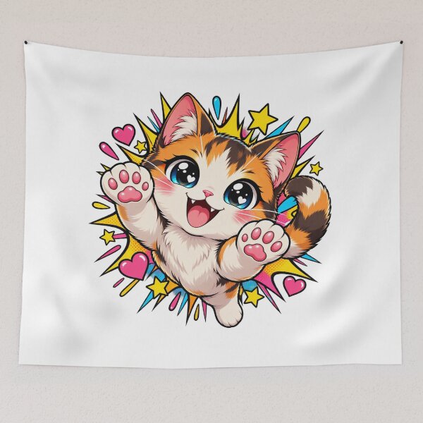 Item preview, Cute Kawaii Cat Pop Art Explosive Cartoon Kitty designed and sold by UrbanStatic.