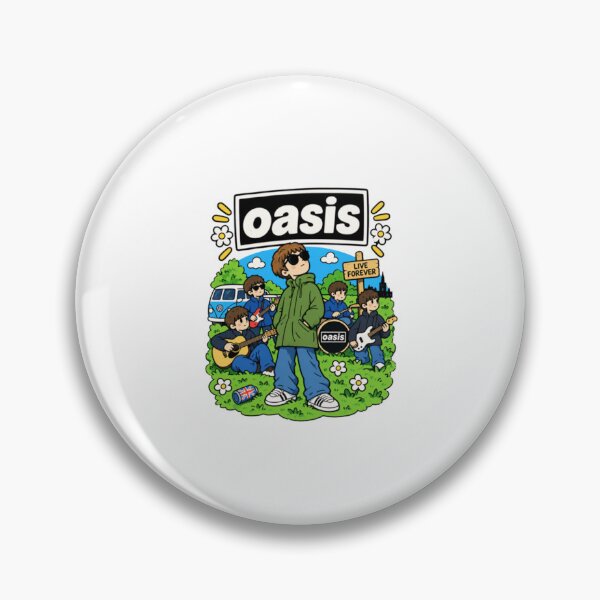 Item preview, Oasis Cute Chibi Britpop Rock Band Live Forever designed and sold by HytoneArt.