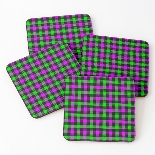 Item preview, Purple And Green On Black Gingham Check   designed and sold by PatternTitan.