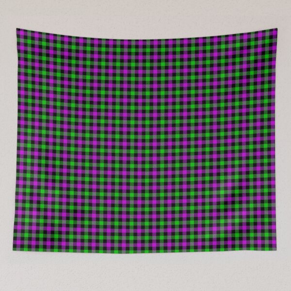 Item preview, Purple And Green On Black Gingham Check   designed and sold by PatternTitan.