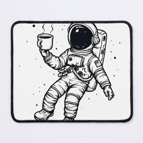 Item preview, Astronaut Drinking Coffee Cosmic Line Art designed and sold by Digital Design Market.