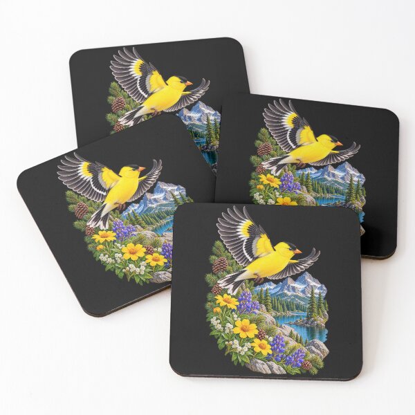 Item preview, Goldfinch Over Mountain Lake designed and sold by RockitBaby.