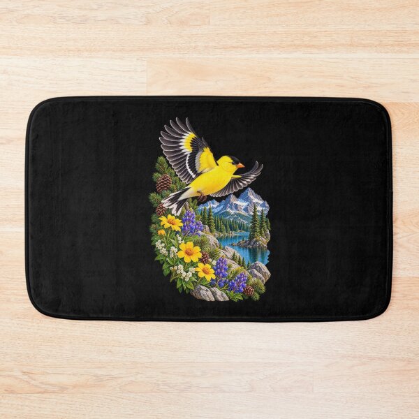 Item preview, Goldfinch Over Mountain Lake designed and sold by RockitBaby.