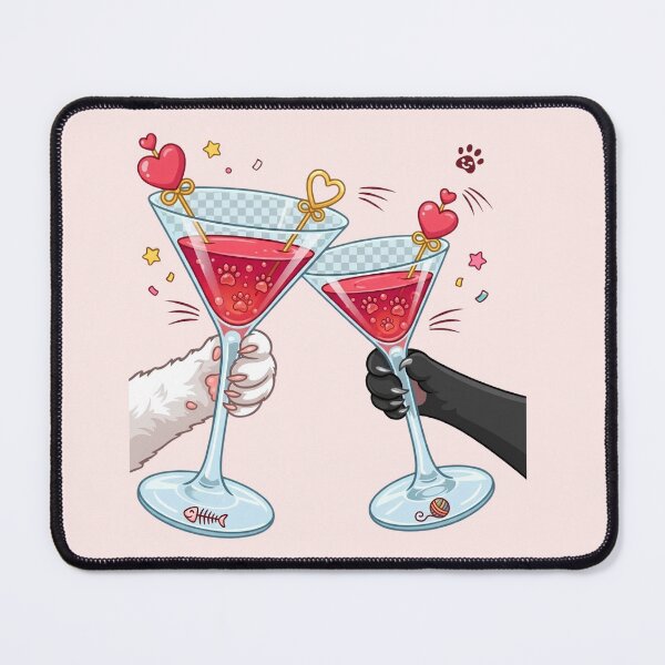 Item preview, Cat Friends Cheers Toasting Cocktail Glasses Cat Mom Besties designed and sold by Retro Whiskers.