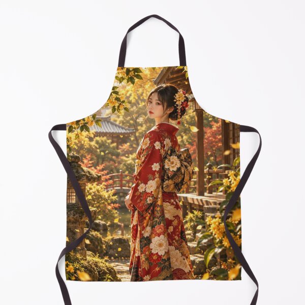 Item preview, Japanese Kimono Woman in a Golden Osmanthus Garden designed and sold by vekotpu.