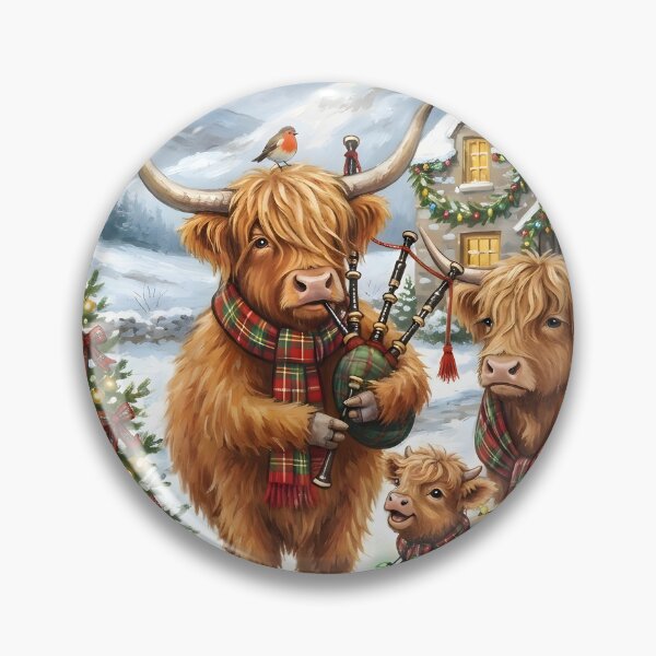 Item preview, Scottish Highland Cows Christmas designed and sold by Sybille-Yates.