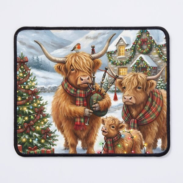Item preview, Scottish Highland Cows Christmas designed and sold by Sybille-Yates.