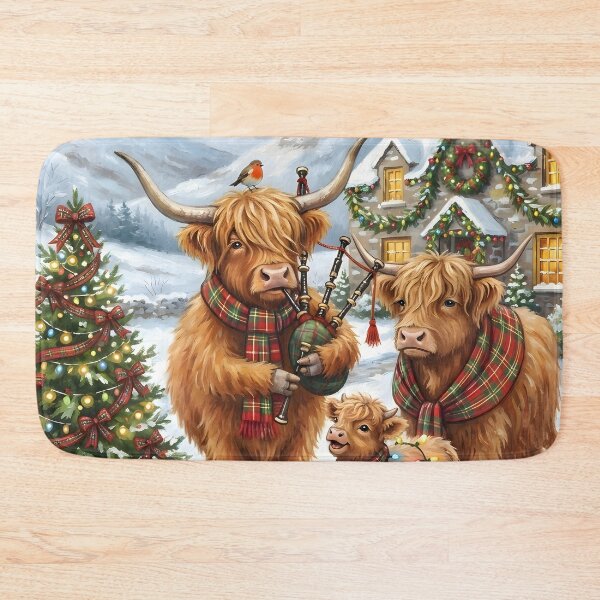 Item preview, Scottish Highland Cows Christmas designed and sold by Sybille-Yates.