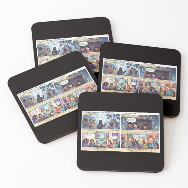 Item preview, Against hate: Gaming community instead of radicalization – four-panel comic designed and sold by Mianku | Für das Leben.