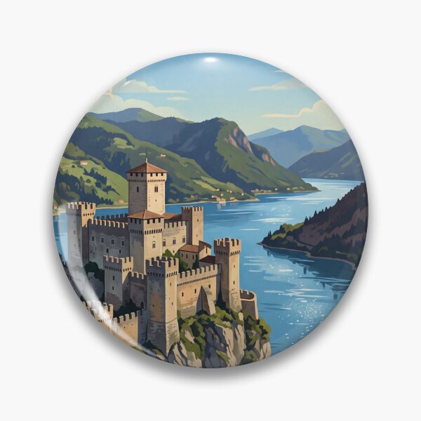 Item preview, Rocca di Angera Italy Vintage Travel Poster – Lake Maggiore Borromeo Castle Lombardy designed and sold by Bomax121.