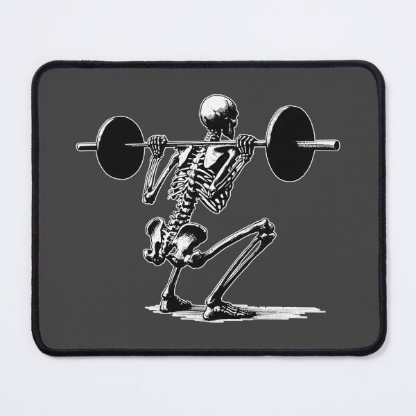 Item preview, Skeleton Weightlifter Doing Barbell Squats Linocut Art designed and sold by Lady-K-.