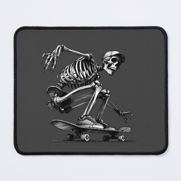 Item preview, Skeleton Skateboarding with Hat Linocut Art designed and sold by Lady-K-.