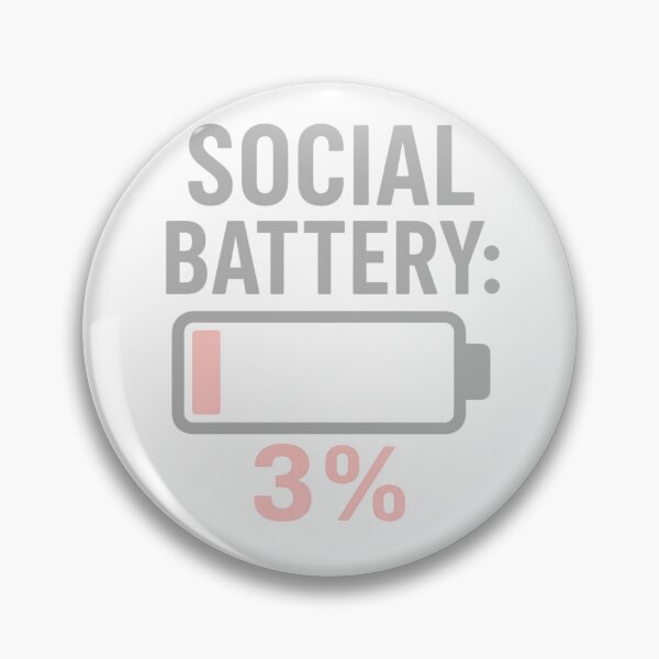 Item preview, Social Battery 3% Funny Introvert Low Energy Design designed and sold by yahya tougui.