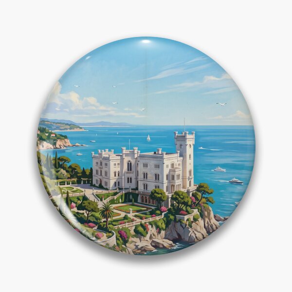 Item preview, Castello di Miramare Italy Vintage Travel Poster – Trieste Gulf Adriatic Sea Grignano designed and sold by Bomax121.