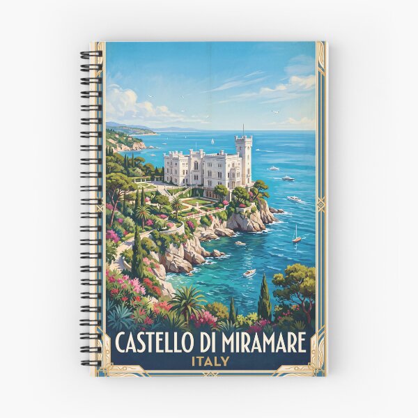 Item preview, Castello di Miramare Italy Vintage Travel Poster – Trieste Gulf Adriatic Sea Grignano designed and sold by Bomax121.