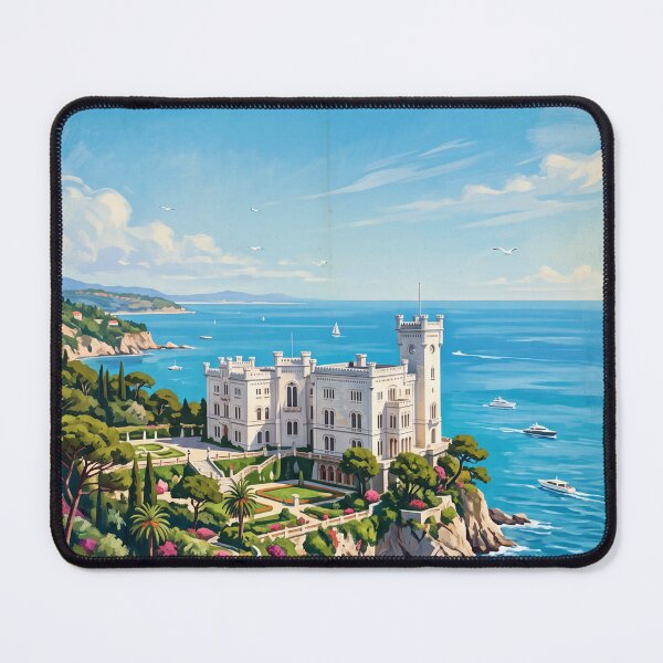 Item preview, Castello di Miramare Italy Vintage Travel Poster – Trieste Gulf Adriatic Sea Grignano designed and sold by Bomax121.