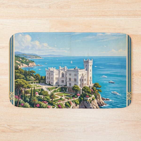 Item preview, Castello di Miramare Italy Vintage Travel Poster – Trieste Gulf Adriatic Sea Grignano designed and sold by Bomax121.