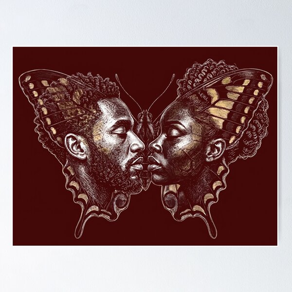 Item preview, Butterfly Soulmates - Surral Dual portrait Gothic-Art designed and sold by BrainConstip.