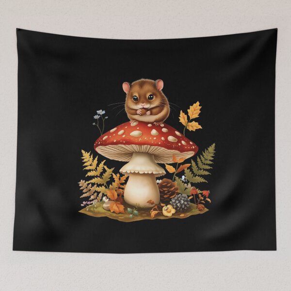 Item preview, Cute Dormouse on Amanita Mushroom Dark Cottagecore Goblincore Sticker designed and sold by Youram.